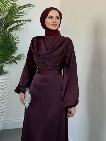 فستان ستان سمكه  صدر رده